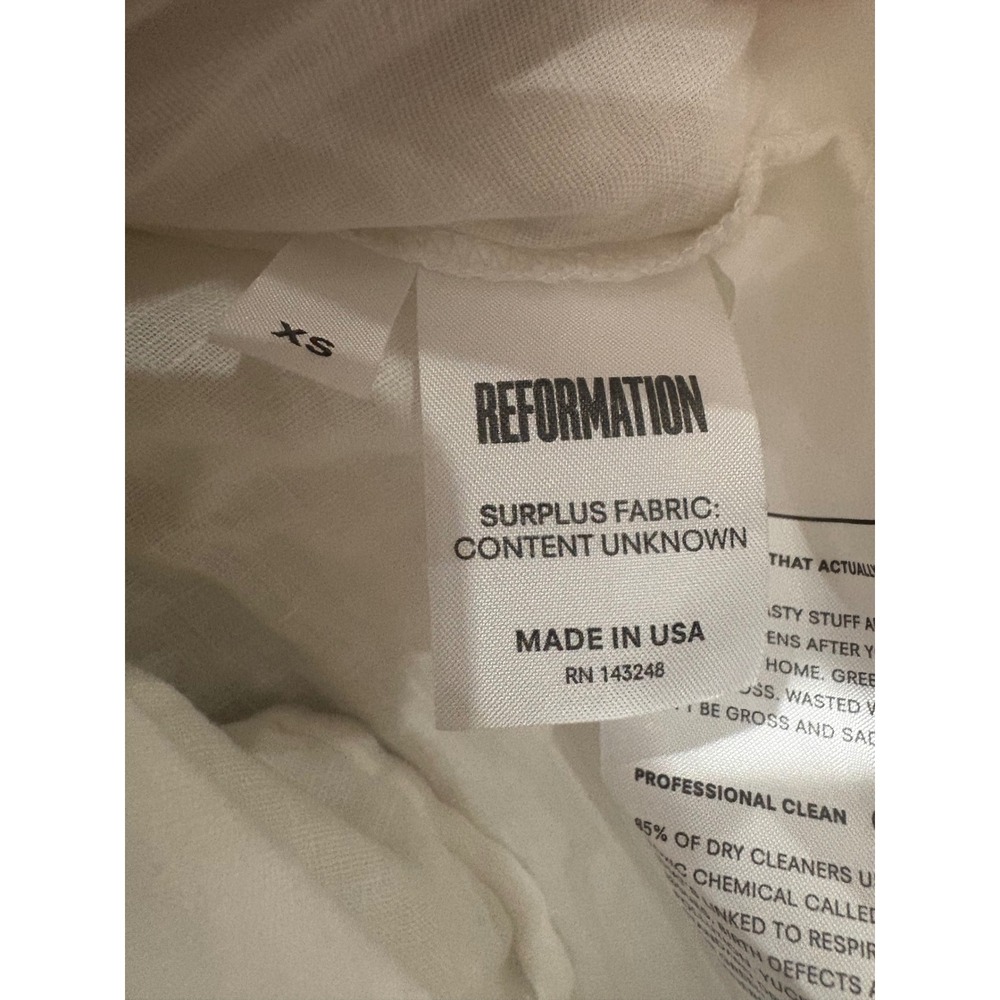 Reformation White Long Sleeve Gauze Maxi Dress Cover Up Side Slits Size XS - Picture 5 of 7